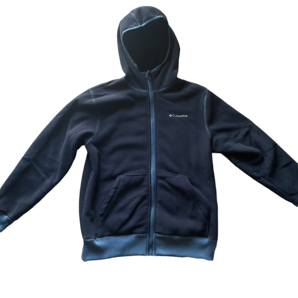Columbia Boys Black/Gray Zip Up Hoodie Jacket Size 14/16